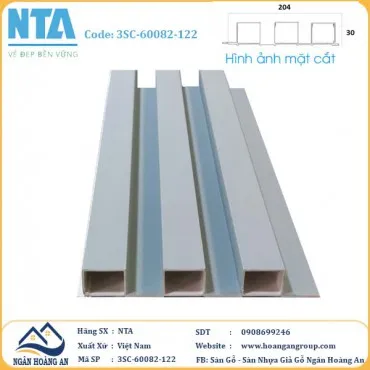 Tấm Ốp Lam 3 Sóng Cao Nhựa Giả Gỗ NTA 3SC-60082-122