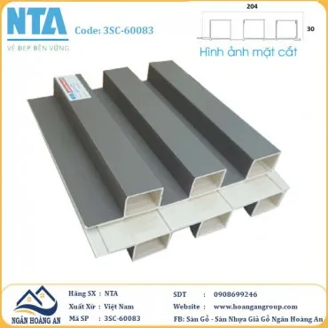 Tấm Ốp Lam 3 Sóng Cao Nhựa Giả Gỗ NTA 3SC-60083