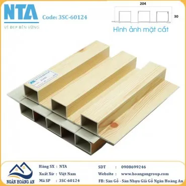 Tấm Ốp Lam 3 Sóng Cao Nhựa Giả Gỗ NTA 3SC-60124