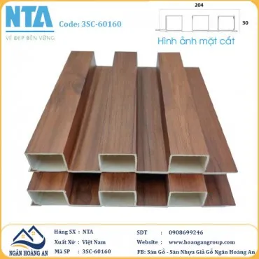 Tấm Ốp Lam 3 Sóng Cao Nhựa Giả Gỗ NTA 3SC-60160