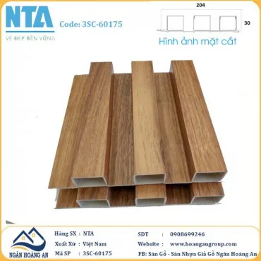 Tấm Ốp Lam 3 Sóng Cao Nhựa Giả Gỗ NTA 3SC-60175