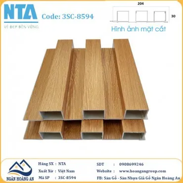 Tấm Ốp Lam 3 Sóng Cao Nhựa Giả Gỗ NTA 3SC-8594