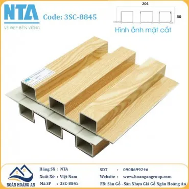 Tấm Ốp Lam 3 Sóng Cao Nhựa Giả Gỗ NTA 3SC-8845
