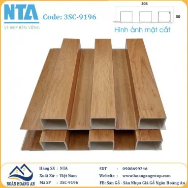Tấm Ốp Lam 3 Sóng Cao Nhựa Giả Gỗ NTA 3SC-9196