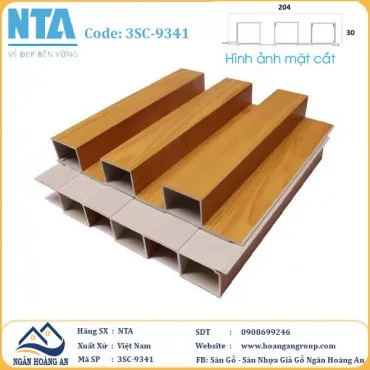 Tấm Ốp Lam 3 Sóng Cao Nhựa Giả Gỗ NTA 3SC-9341
