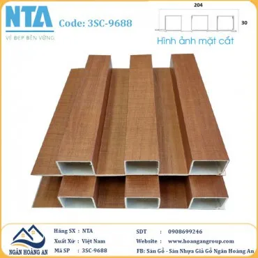 Tấm Ốp Lam 3 Sóng Cao Nhựa Giả Gỗ NTA 3SC-9688