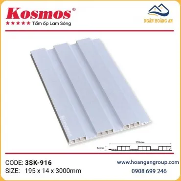 Tấm Nhựa Ốp Tường Lam 3 Sóng Chân Kép Kosmos 3SK-916