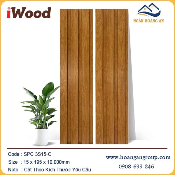 Tấm Ốp Tường Lam 3 Sóng Giả Vân Gỗ iWood 3S15-C