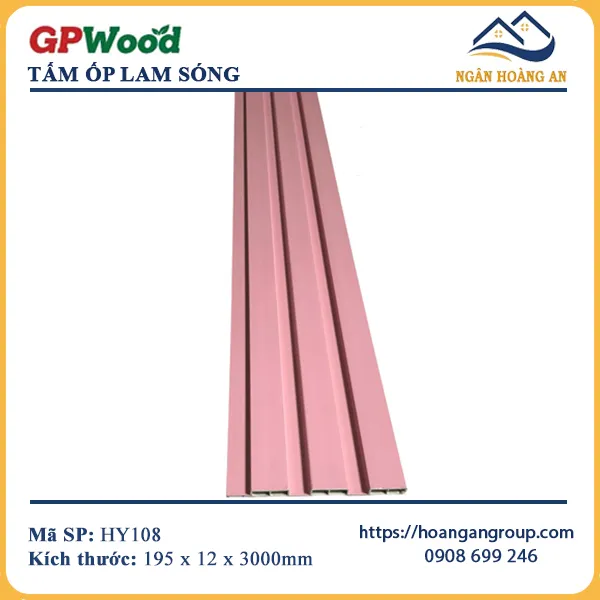 Tấm Nhựa Ốp Tường Lam 3 Sóng GPWood HY108 Màu Hồng Tấm Nhựa Ốp Tường Lam 3 Sóng GPWood HY108 Màu Hồng