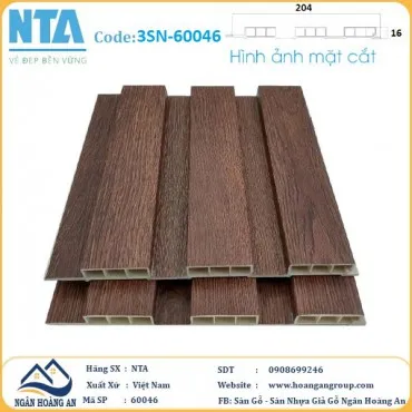 Tấm Ốp Lam 3 Sóng Thấp Nhựa Giả Gỗ NTA 60046