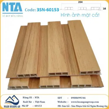 Tấm Ốp Lam 3 Sóng Thấp Nhựa Giả Gỗ NTA 60153