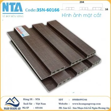 Tấm Ốp Lam 3 Sóng Thấp Nhựa Giả Gỗ NTA 60166