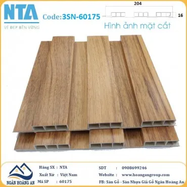 Tấm Ốp Lam 3 Sóng Thấp Nhựa Giả Gỗ NTA 60175