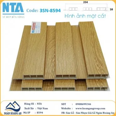 Tấm Ốp Lam 3 Sóng Thấp Nhựa Giả Gỗ NTA 8594
