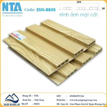 Tấm Ốp Lam 3 Sóng Thấp Nhựa Giả Gỗ NTA 8845