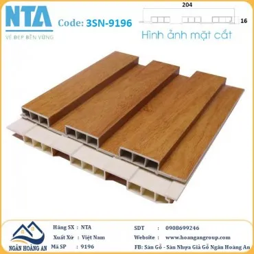 Tấm Ốp Lam 3 Sóng Thấp Nhựa Giả Gỗ NTA 9196