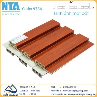 Tấm Ốp Lam 3 Sóng Thấp Nhựa Giả Gỗ NTA 9756