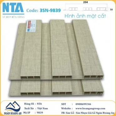 Tấm Ốp Lam 3 Sóng Thấp Nhựa Giả Gỗ NTA 9839