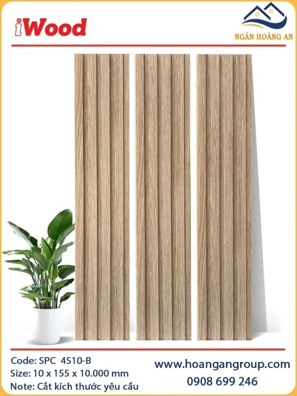 Tấm Nhựa Ốp Tường Lam 4 Sóng Giả Gỗ iWood 4S10-B Tấm Nhựa Ốp Tường Lam 4 Sóng Giả Gỗ iWood 4S10-B