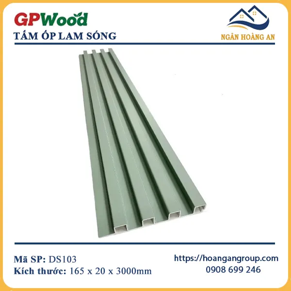 Tấm Ốp Lam 4 Sóng GPWood DS103 Màu Xanh