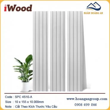 Tấm Nhựa Ốp Tường Lam 4 Sóng Màu Trắng iWood 4S10-A