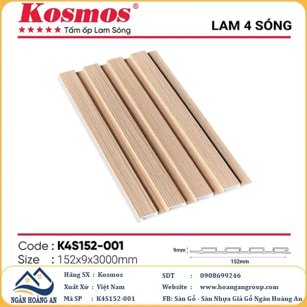 Tấm Nhựa Ốp Tường Lam Sóng Giả Gỗ Giả Bê Tông Kosmos