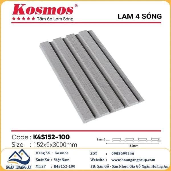 Tấm Nhựa Ốp Tường Lam Sóng Giả Gỗ Giả Bê Tông Kosmos