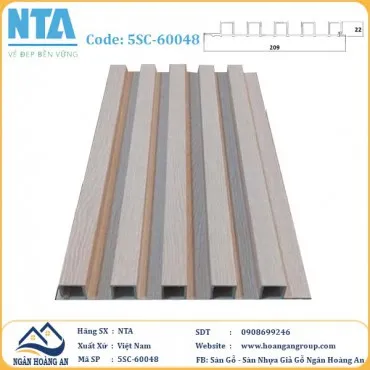 Tấm Ốp Lam 5 Sóng Cao Nhựa Giả Gỗ NTA 5SC-60048