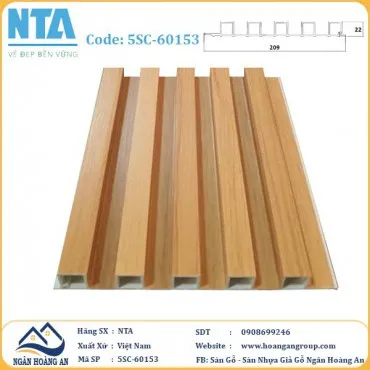 Tấm Ốp Lam 5 Sóng Cao Nhựa Giả Gỗ NTA 5SC-60153