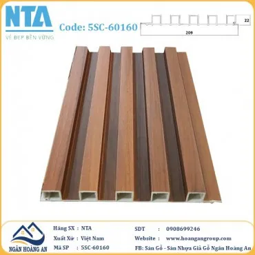 Tấm Ốp Lam 5 Sóng Cao Nhựa Giả Gỗ NTA 5SC-60160