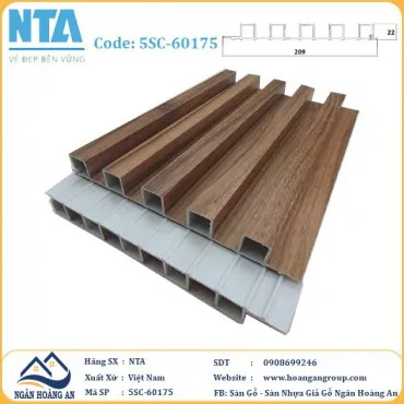 Tấm Ốp Lam 5 Sóng Cao Nhựa Giả Gỗ NTA 5SC-60175