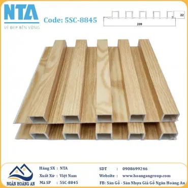 Tấm Ốp Lam 5 Sóng Cao Nhựa Giả Gỗ NTA 5SC-8845
