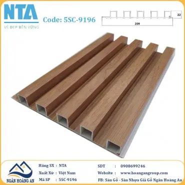 Tấm Ốp Lam 5 Sóng Cao Nhựa Giả Gỗ NTA 5SC-9196