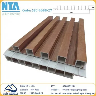 Tấm Ốp Lam 5 Sóng Cao Nhựa Giả Gỗ NTA 5SC-9688-27