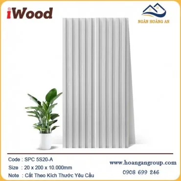 Tấm Nhựa Ốp Tường Lam 5 Sóng Màu Trắng iWood 5S20-A