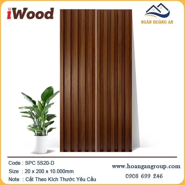 Lam 5 Sóng Nhựa Giả Gỗ Ốp Trần iWood 5S20-D Lam 5 Sóng Nhựa Giả Gỗ Ốp Trần iWood 5S20-D