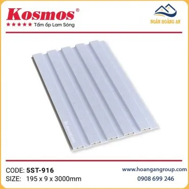 Tấm Nhựa Ốp Tường Lam 5 Sóng Màu Trắng Kosmos 5ST-916