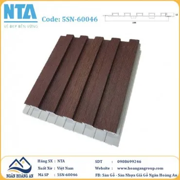 Tấm Ốp Lam 5 Sóng Thấp Nhựa Giả Gỗ NTA 5SN-60046