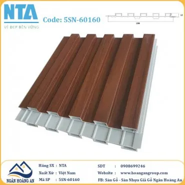 Tấm Ốp Lam 5 Sóng Thấp Nhựa Giả Gỗ NTA 5SN-60160