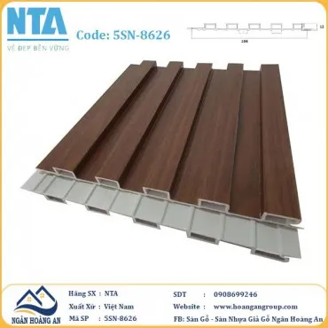 Tấm Ốp Lam 5 Sóng Thấp Nhựa Giả Gỗ NTA 5SN-8626