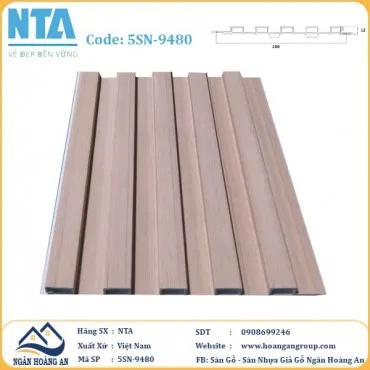 Tấm Ốp Lam 5 Sóng Thấp Nhựa Giả Gỗ NTA 5SN-9480