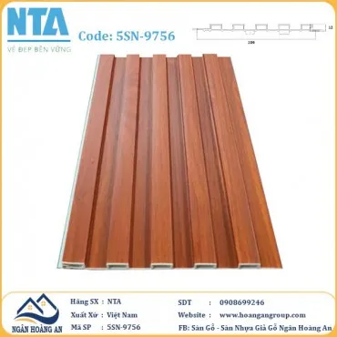 Tấm Ốp Lam 5 Sóng Thấp Nhựa Giả Gỗ NTA 5SN-9756