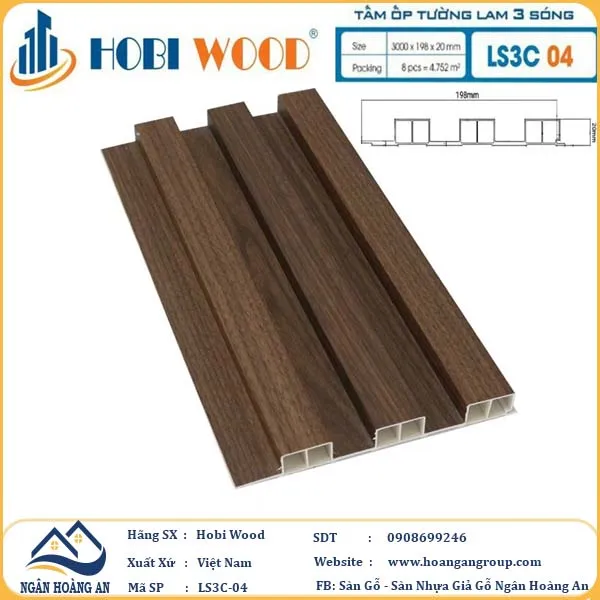 Tấm Nhựa Ốp Tường Lam Sóng Cao Hobi Wood Tại Tân Phú TPHCM