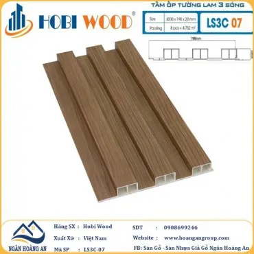 Tấm Nhựa Ốp Tường Lam Sóng Hobi Wood LS3C-07 - Lam 3 Sóng Cao