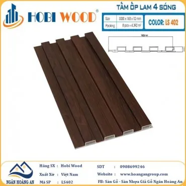 Tấm Nhựa Ốp Tường Lam Sóng Hobi Wood LS402 - Lam 4 Sóng Thấp