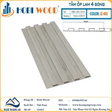 Tấm Nhựa Ốp Tường Lam Sóng Hobi Wood LS403 - Lam 4 Sóng Thấp