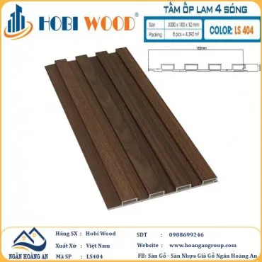 Tấm Nhựa Ốp Tường Lam Sóng Hobi Wood LS404 - Lam 4 Sóng Thấp