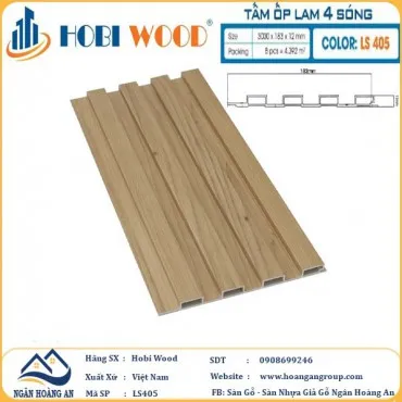 Tấm Nhựa Ốp Tường Lam Sóng Hobi Wood LS405 - Lam 4 Sóng Thấp