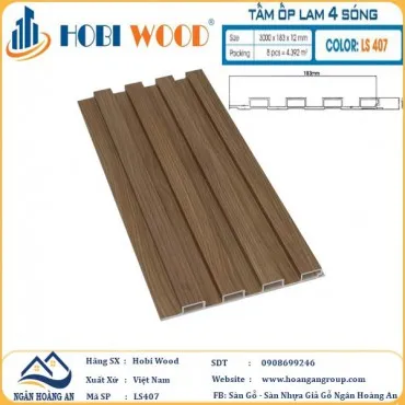 Tấm Nhựa Ốp Tường Lam Sóng Hobi Wood LS407 - Lam 4 Sóng Thấp