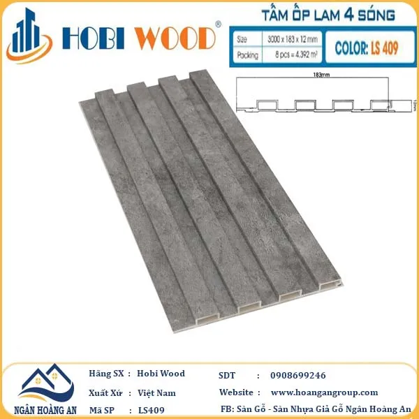 Tấm Nhựa Ốp Tường Lam Sóng Thấp Hobi Wood Tại Quận 1 TPHCM